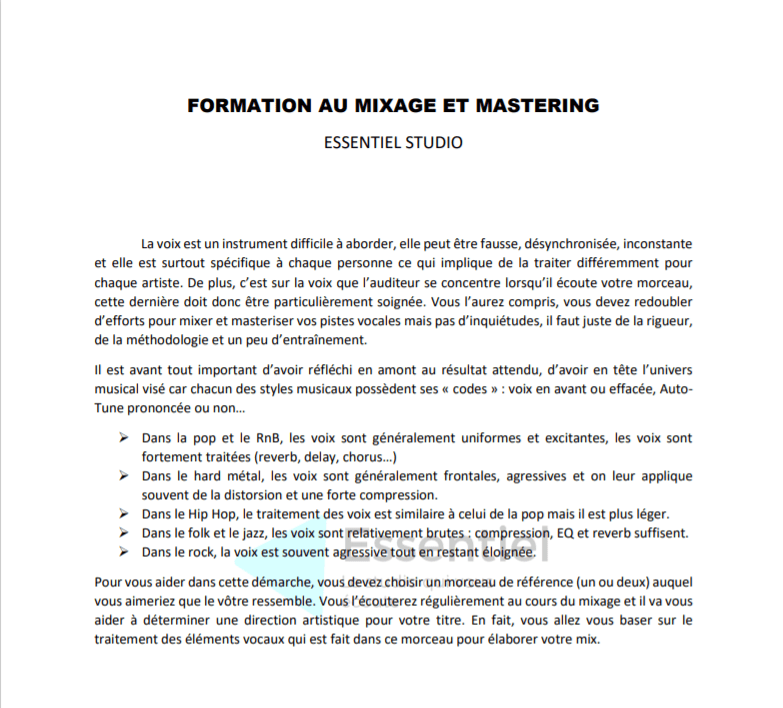 Formation au Mixage & Mastering complète PDF