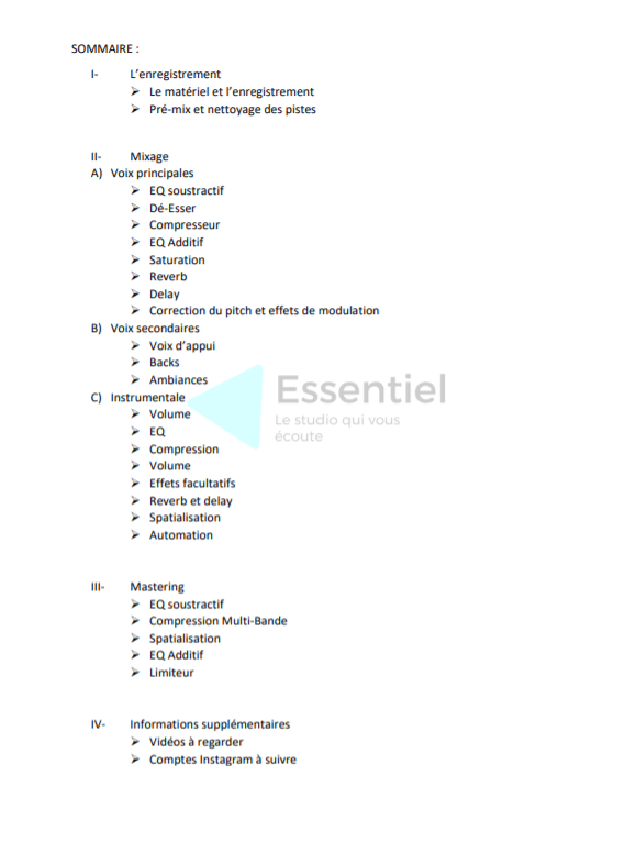 Formation au Mixage & Mastering complète PDF
